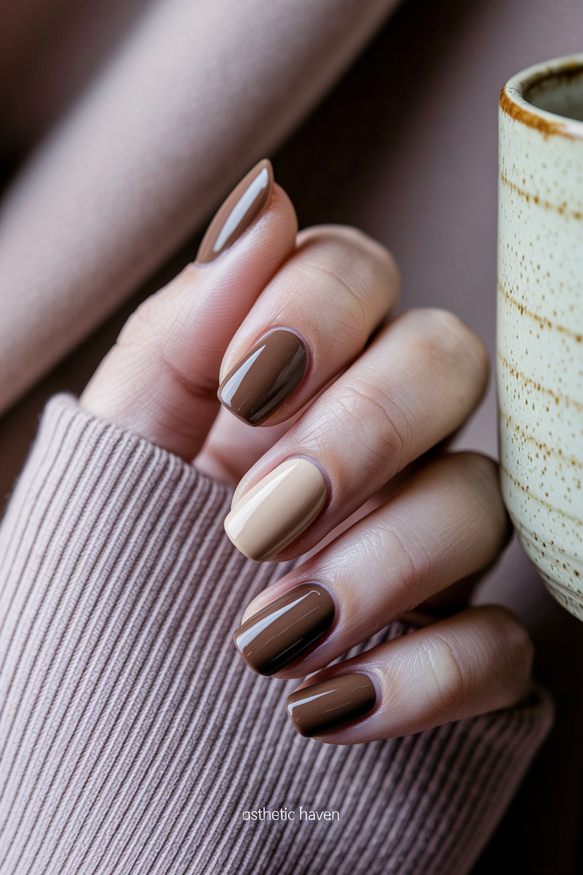 Mocha Brown Nails