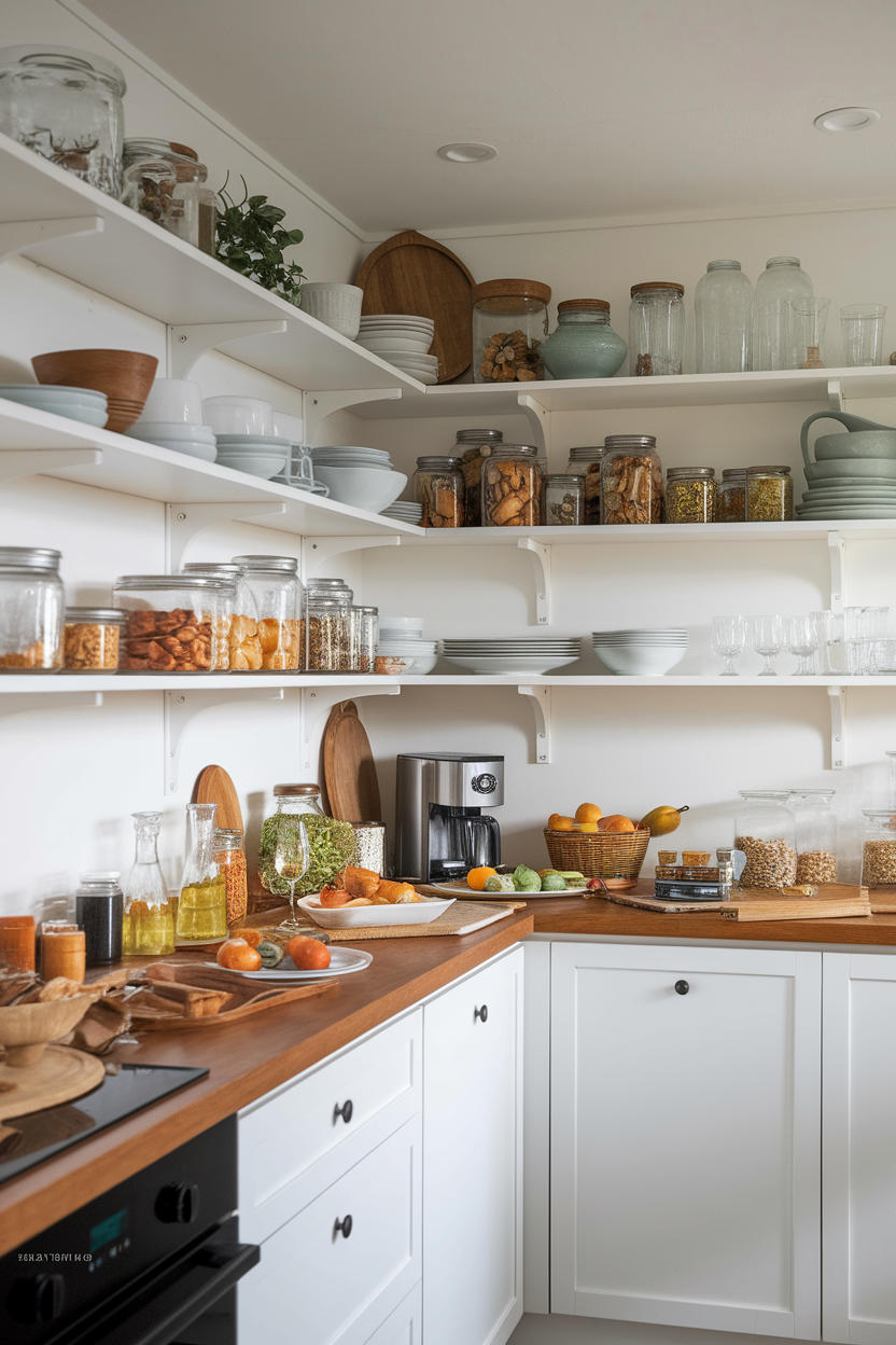 Open Shelving Across Every Wall