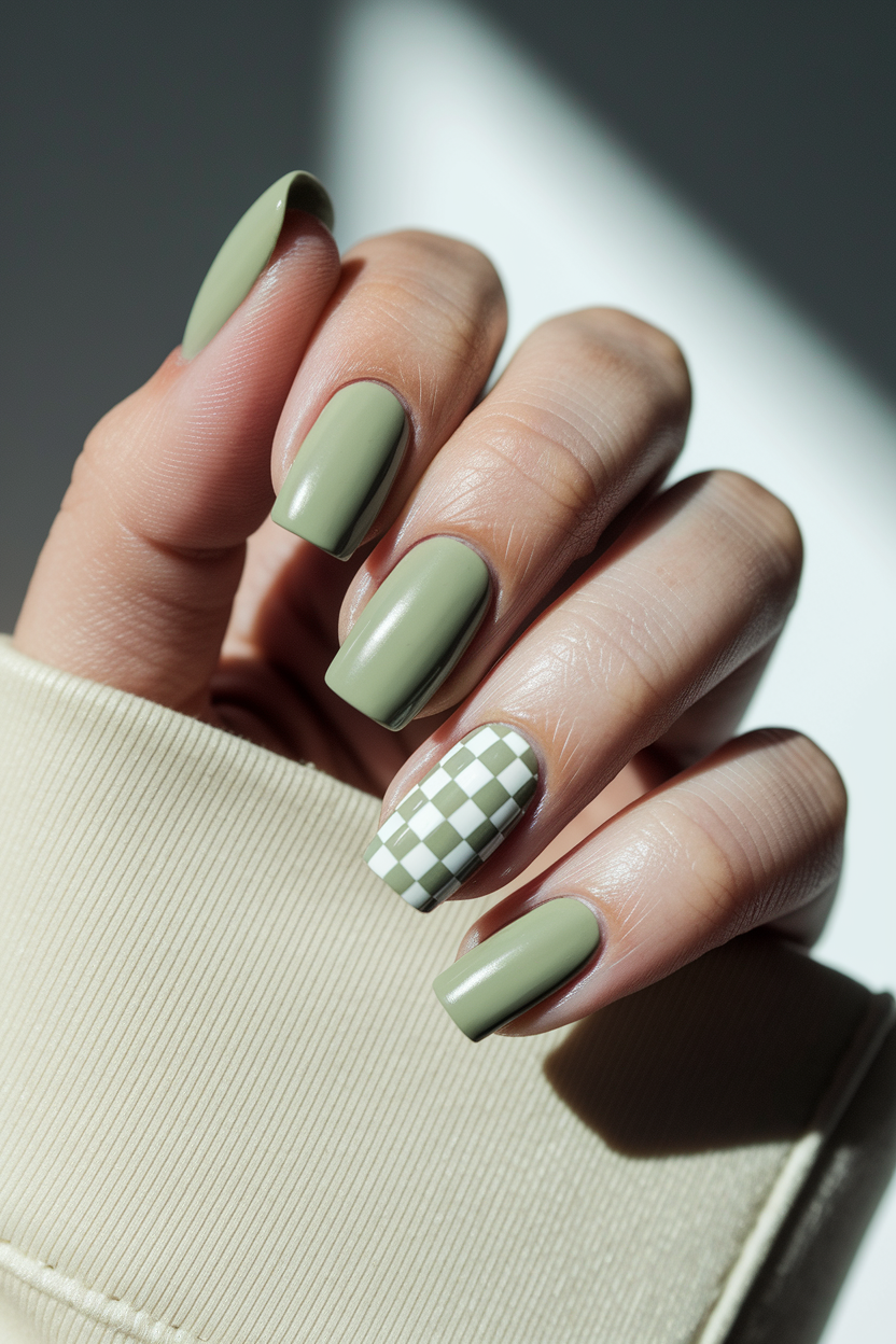 Mini Checkerboard Nails