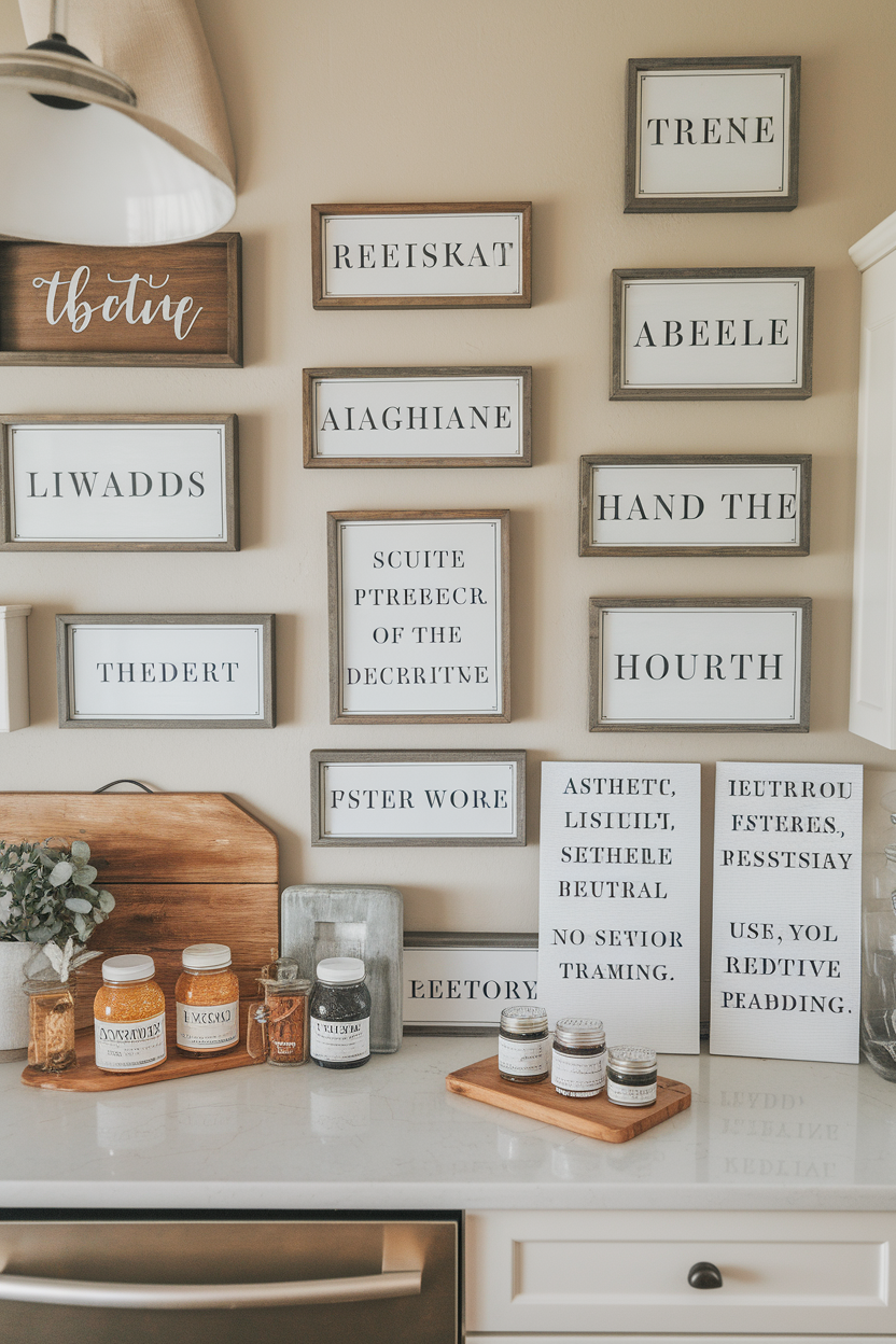 Farmhouse Word Signs and Scripted Décor