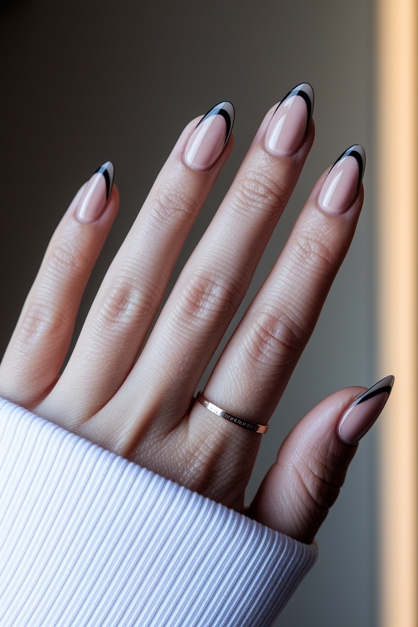 Black Micro French Tips