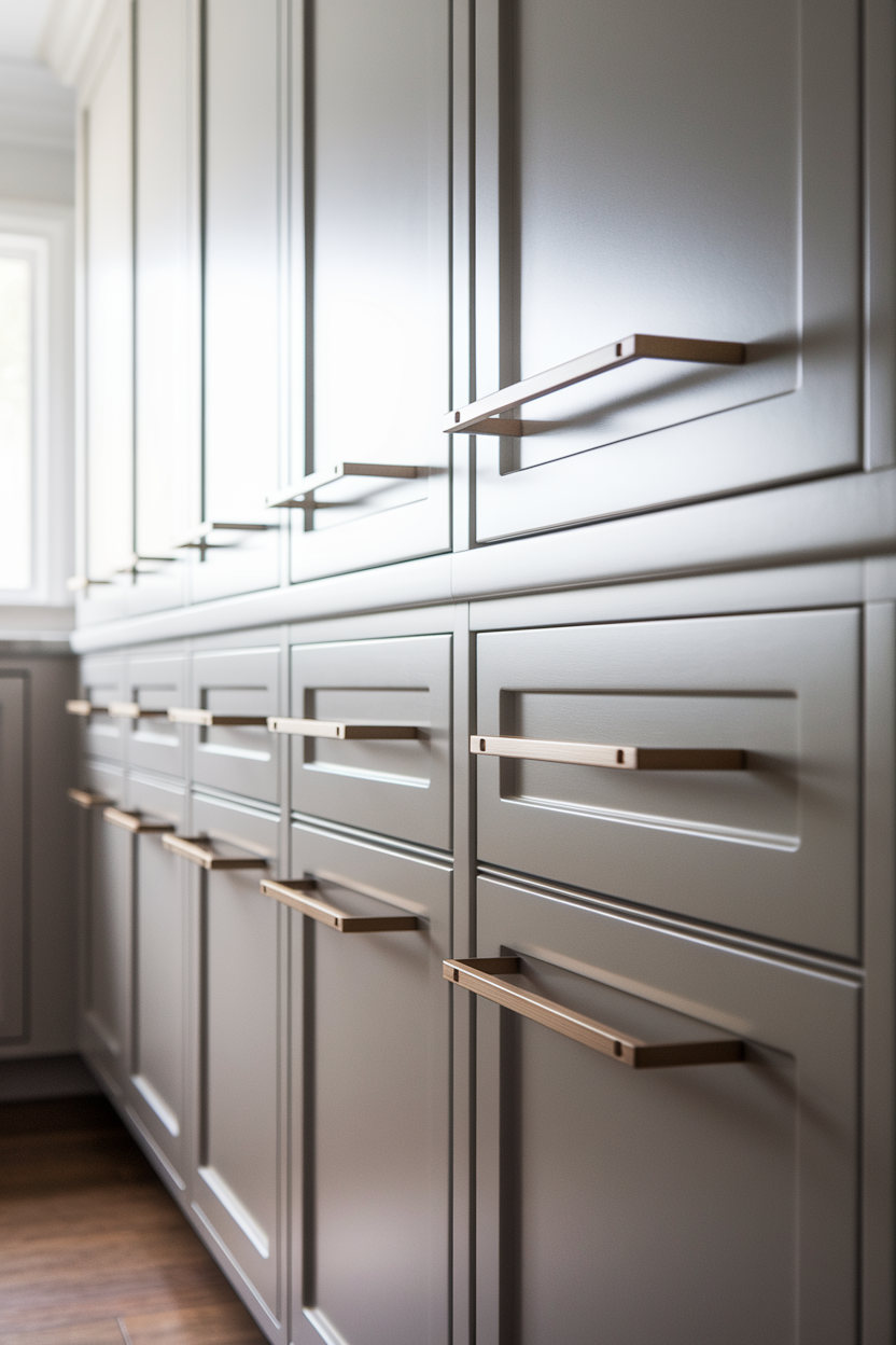 Square Bar Pulls on Every Cabinet