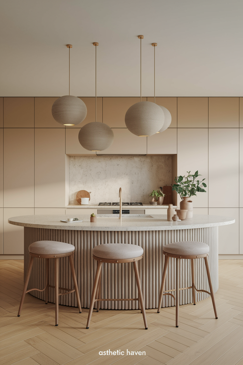 Soften the Layout With a Curved Island
