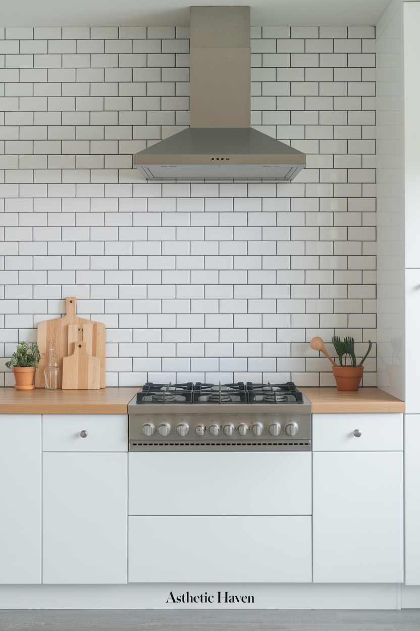 Plain Subway Tile with Dark Grout