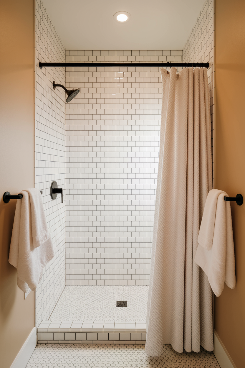 Upgrade the Shower Curtain and Curtain Rod