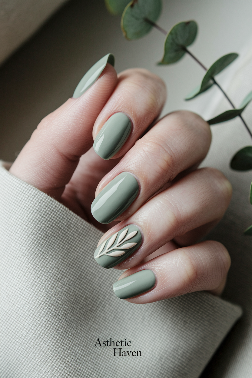Sage Green Nails