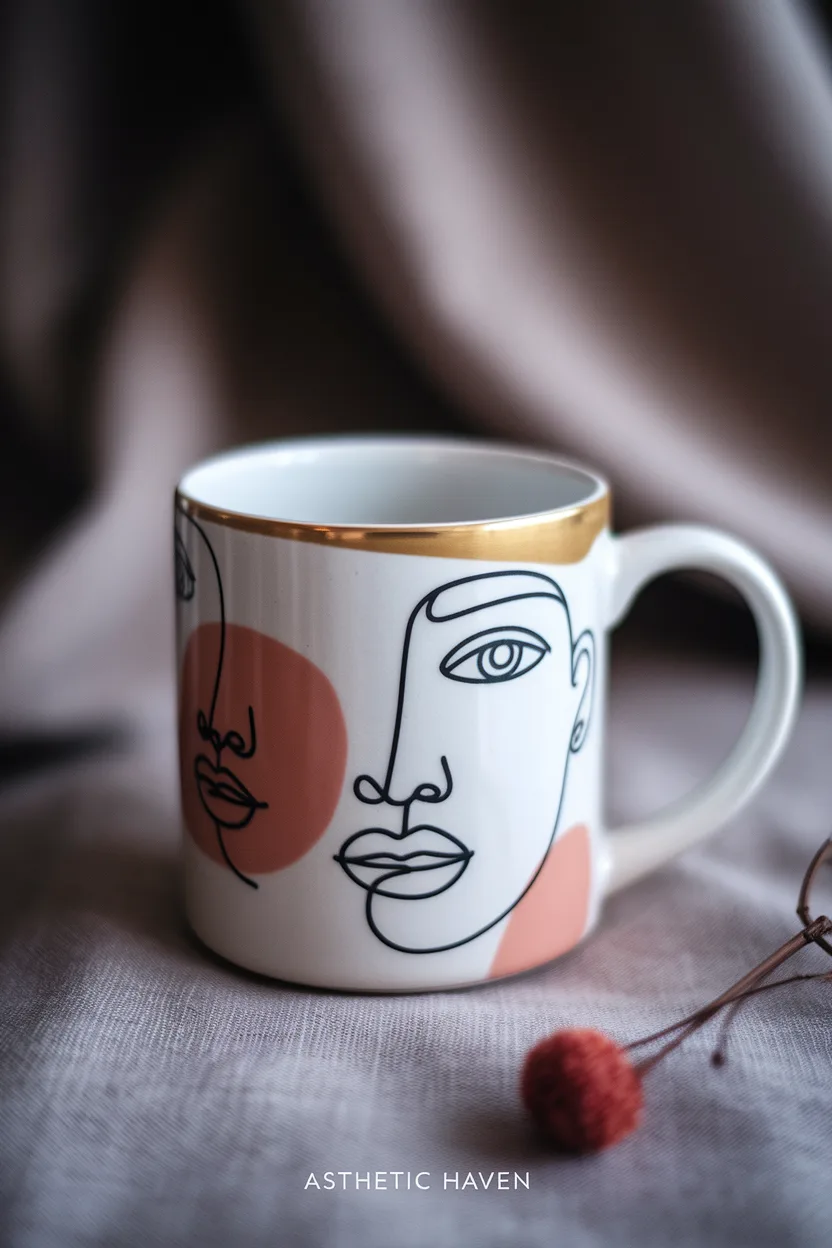 1. Minimalist Line Art Faces