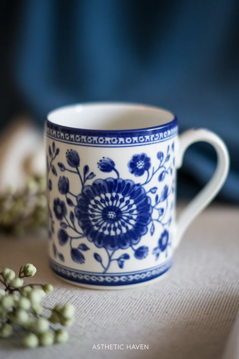 5. Classic Blue and White Floral