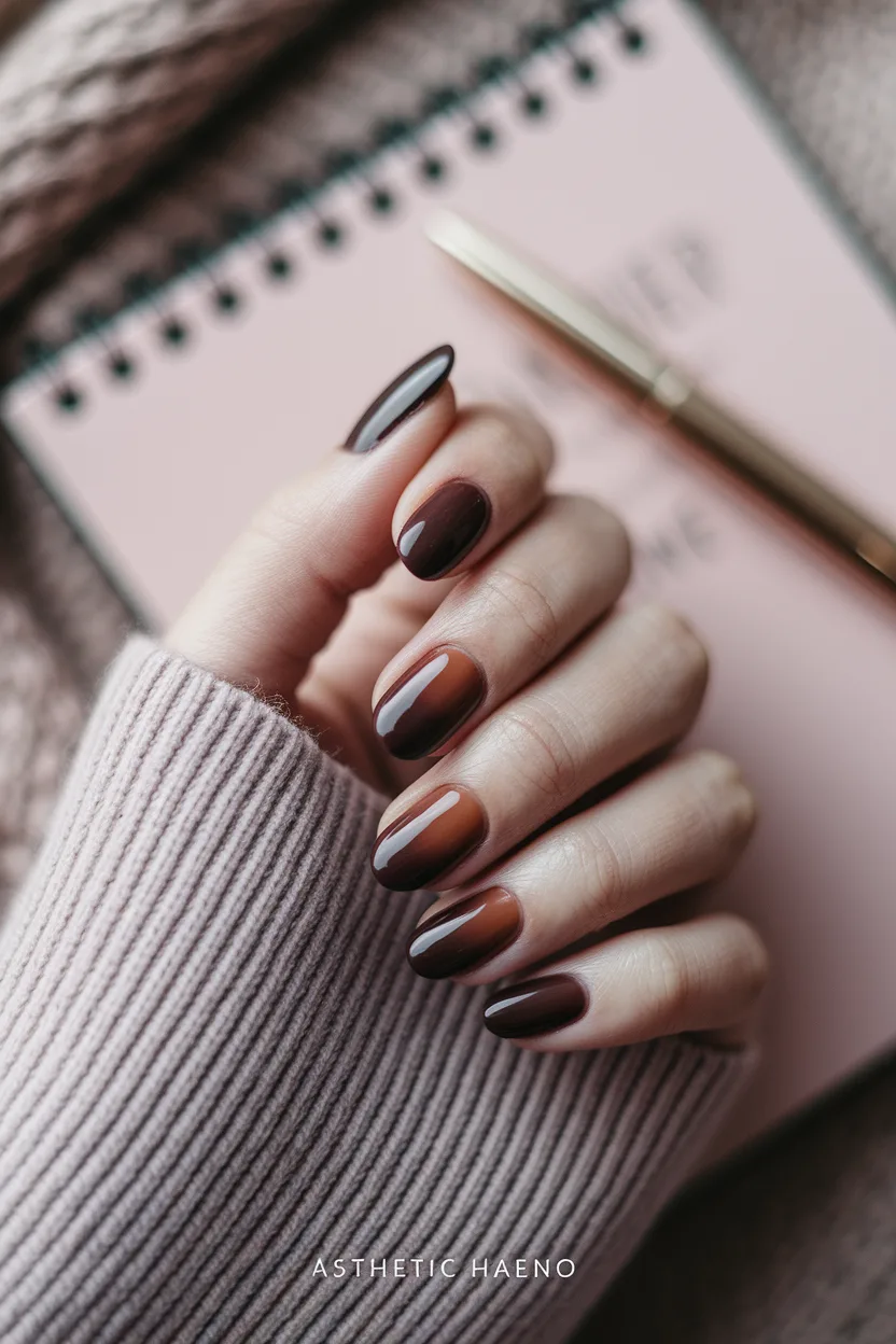 25 Cute Back to School Nail Ideas for a Stylish Semester 8 7. Coffee Mocha Gradients