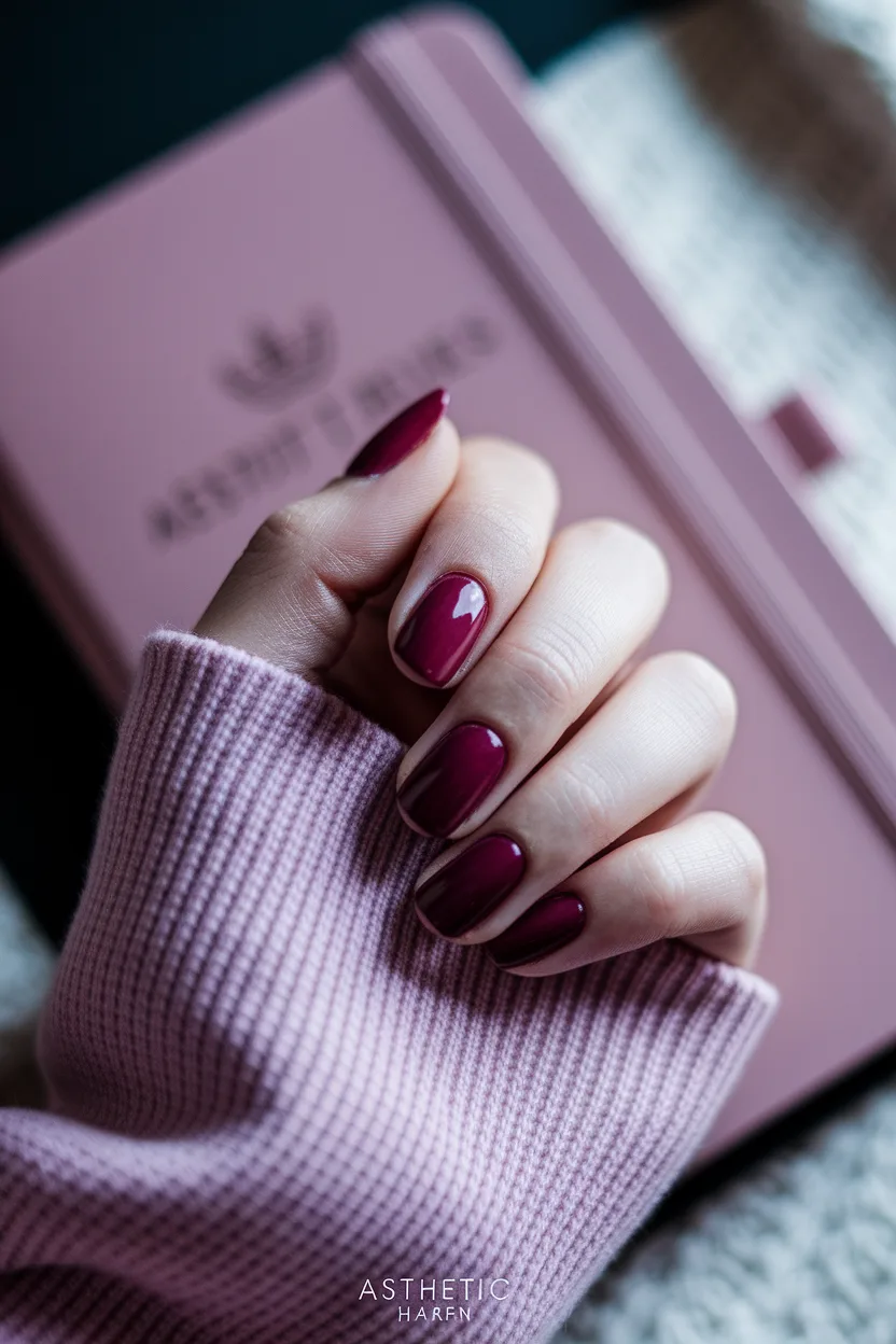 25 Cute Back to School Nail Ideas for a Stylish Semester 15 14. Cherry Half Moons