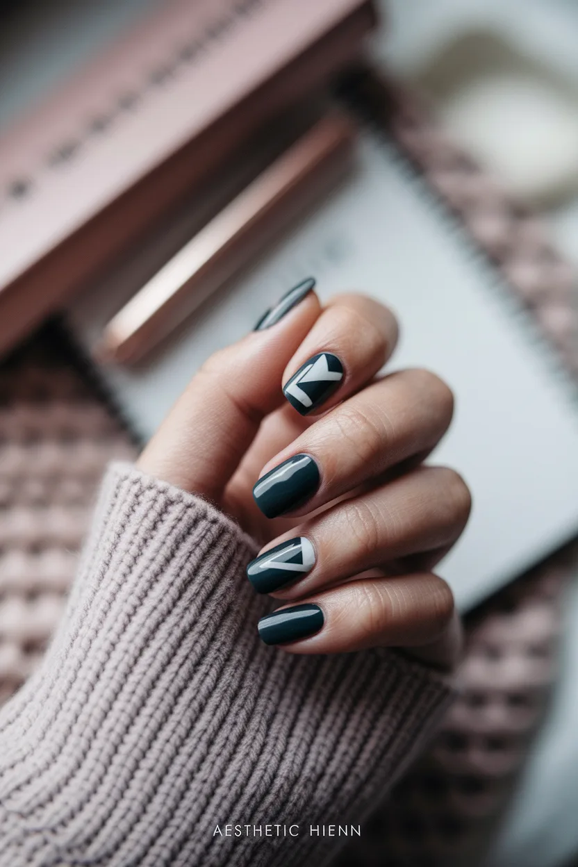 25 Cute Back to School Nail Ideas for a Stylish Semester 19 18. Retro Geometric Shapes