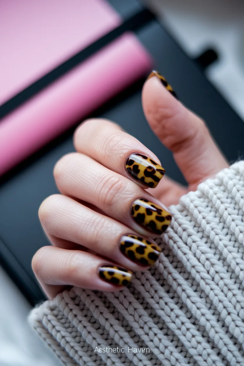 25 Cute Back to School Nail Ideas for a Stylish Semester 23 22. Tortoiseshell Accent Art