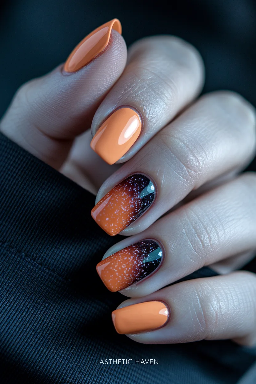 7. Orange Black Ombre