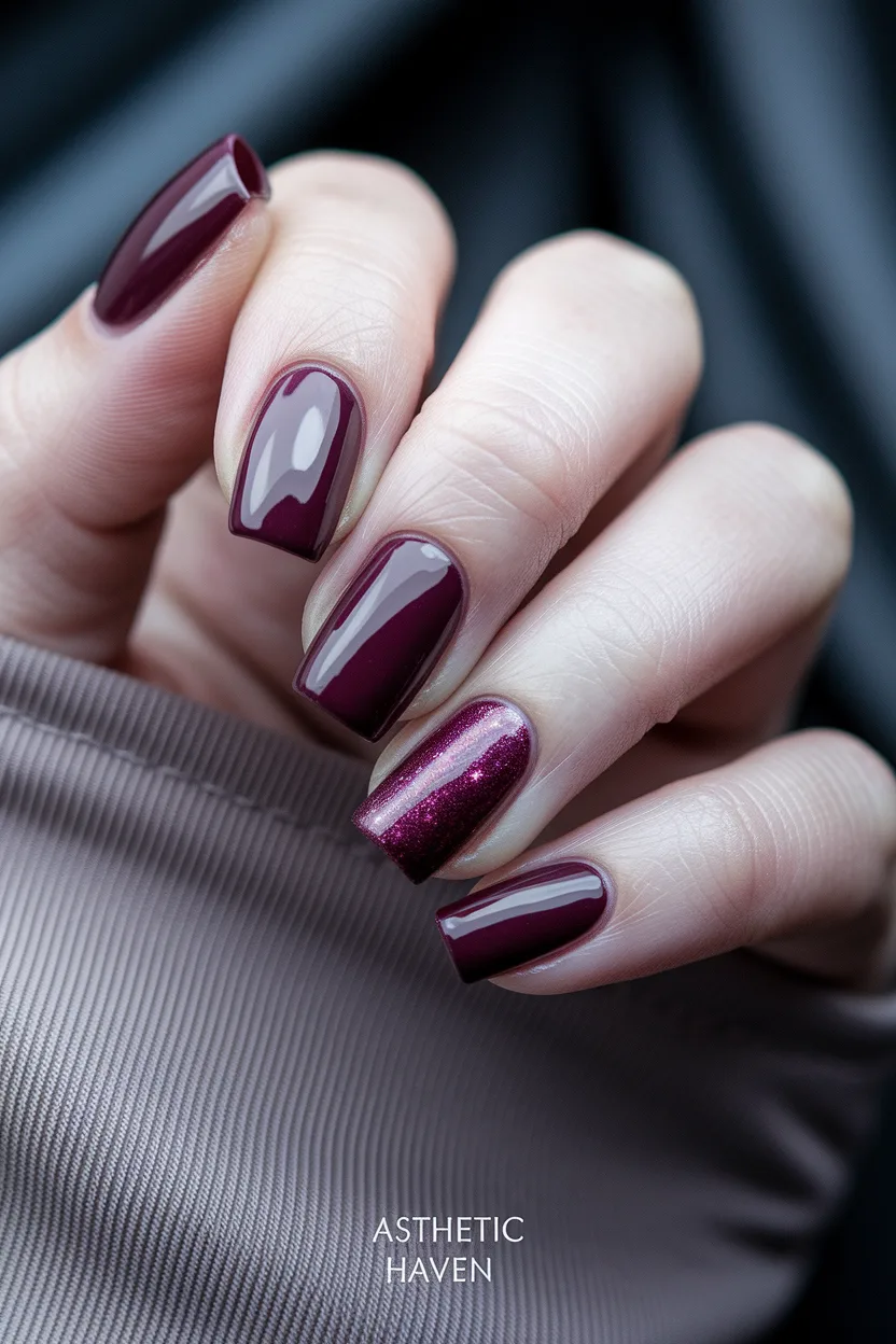 12. Pastel Lilac Daisy Accent Square Nails