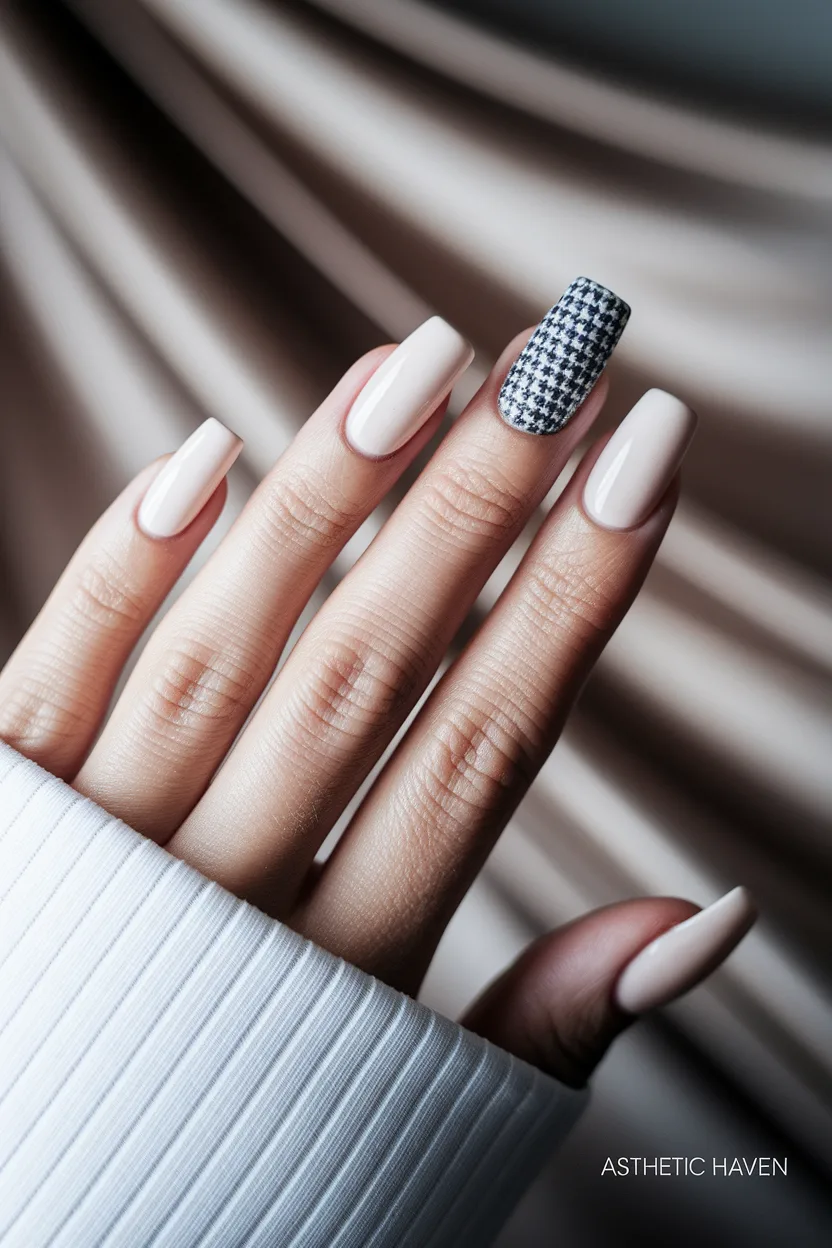 21. Icy Blue Winter Frost Chrome Square Nails