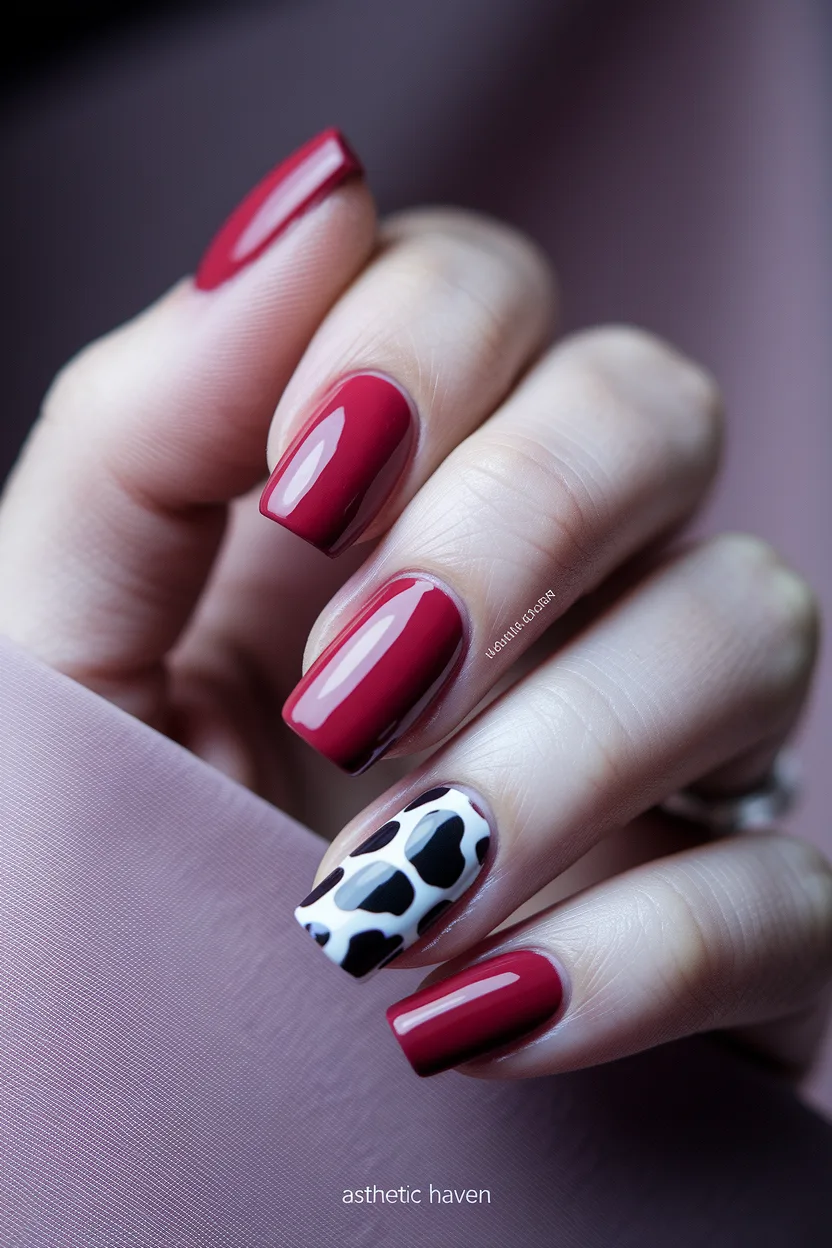 23. Espresso Brown Latte Art Swirl Square Nails